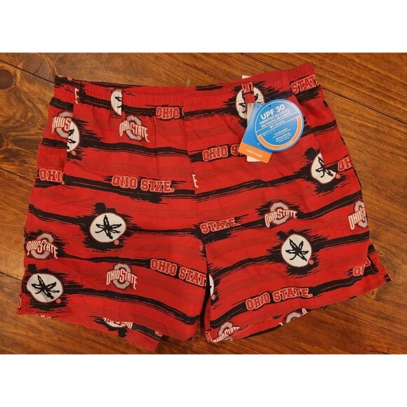 NWT Ohio State Buckeyes Swim Shorts Mens XL 6" Columbia PFG UPF 30 Mesh Lined - Picture 1 of 5